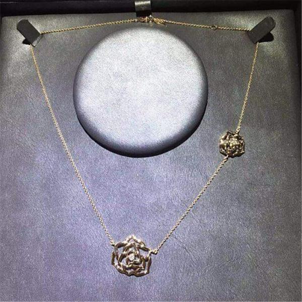Luxury jewe factory rose gold diamond  Necklace 18k gold  white gold yellow gold rose gold diamond Necklace 42 cm long