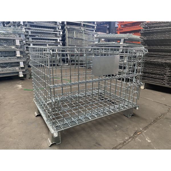 Folding Logistics Trolley Pallet Cage Metal Steel Storage Cage