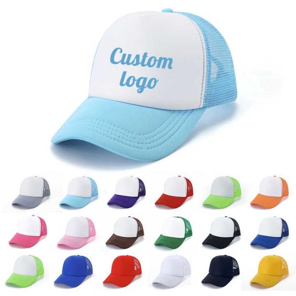Professional Custom Printing Embroidery Logo Mesh Wholesale Plain 5 Panel Trucker Cap Premium Foam Trucker Hat