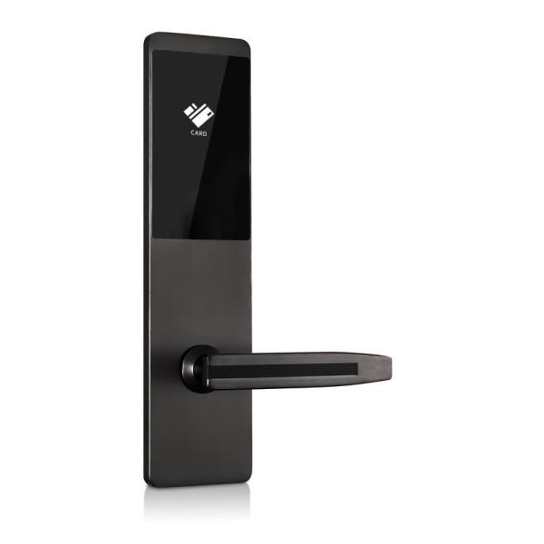 RFID Card Mechanical Key Hotel Smart Locks Smartphone Access Black Aluminium Alloy