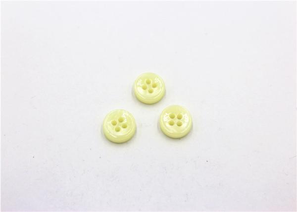 Yellow Pearl Dress Shirt Buttons , Commercial Four Hole Button In Bulk