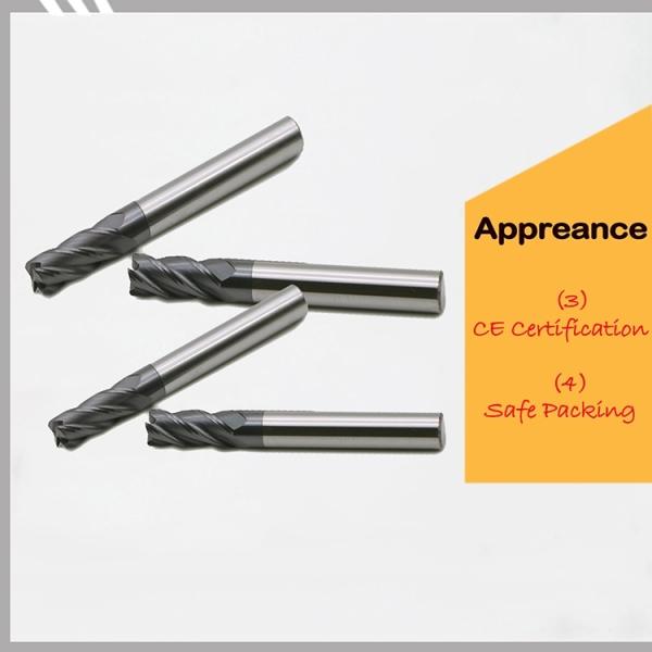 Standard Size Carbide End Mill Carbide Rounding Corner Radius End Mill 4mm Size Chart Helical Tungsten Solid Round Nose
