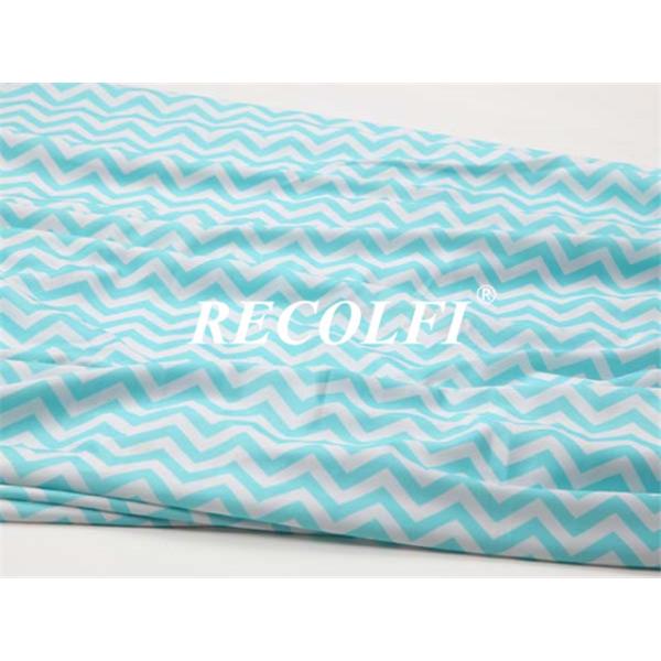Printing Ocean Retro Polyester Knit Fabric Seamless Glossy Soft Feel