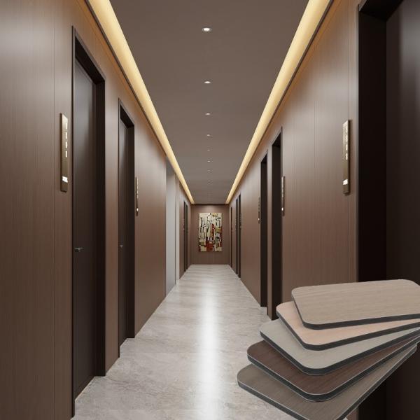 Bamboo Charcoal Wood Veneer Board Mirror Siding Fire Proof Pvc Wall Panel For Apartment Office