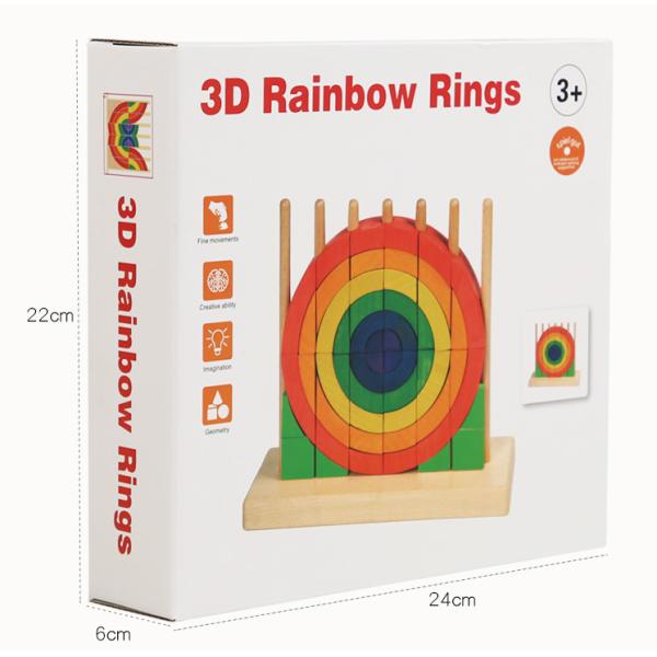 Unisex Rainbow Blocks Montessori Interactive Educational Toys For Early Development
