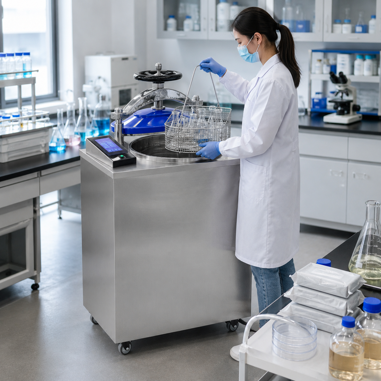 CenLee Laboratory Automatic Control Three-Cycle Pulsating Vacuum Microcomputer 35L-100L Vertical Steam Sterilizer