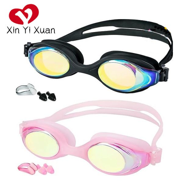 Toddler Kids Swim Goggles, Clear Anti-Fog PC Lens, Soft Skin-Friendly Silicone Seal & Elastic Silicone Headband, Leakproof Swimming Goggles for Water Park