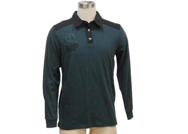 Button Down Long Sleeve Mens Polo T Shirts Stand Up Polo Collar T Shirt