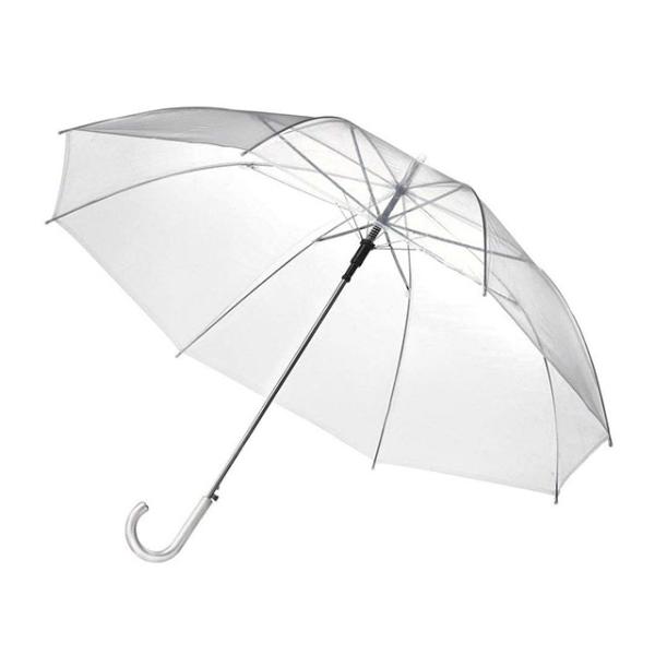 Transparent Fabric Auto Open Customized Straight Umbrella for Promotion Advertising