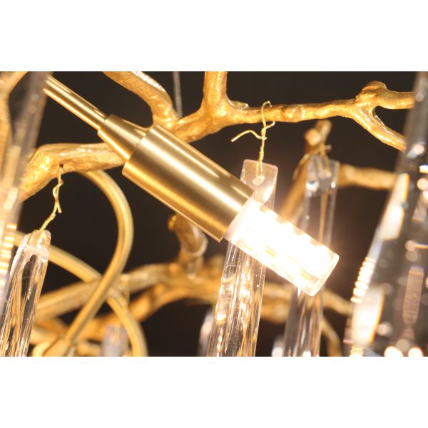 Home Decor Pendant Lamp Living Room Bedroom Villa Lobby Chandelier Tree Branch Crystal Latest Design American Style Elegant LED