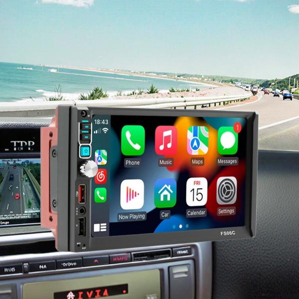 Creatall 7-Inch Dual Reel Reverse Camera MP5 Player for Bluetooth Central Control Screen CarPlay Navigation Android Auto Mirror