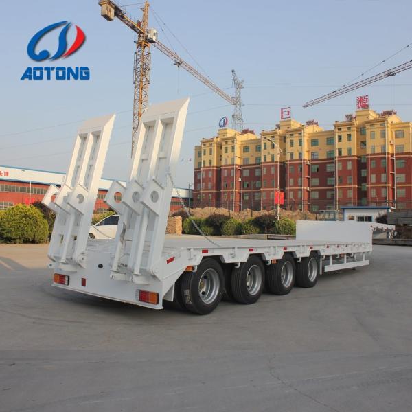 Высокая полезная нагрузка Aotong Гидравлическая система рулевой рампы низкая кровать полуприцеп грузовик 9м 13м