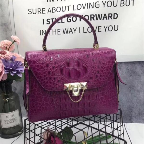 Exotic Genuine Crocodile Skin Woman Orange Purse Authentic Alligator Leather Lady Handbag Female Crossbody Shoulder Bag