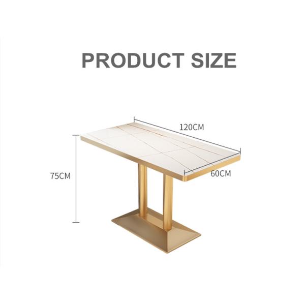 Iron Restaurant Dining Table And Chairs 120cm 4 Person Seats Elegant