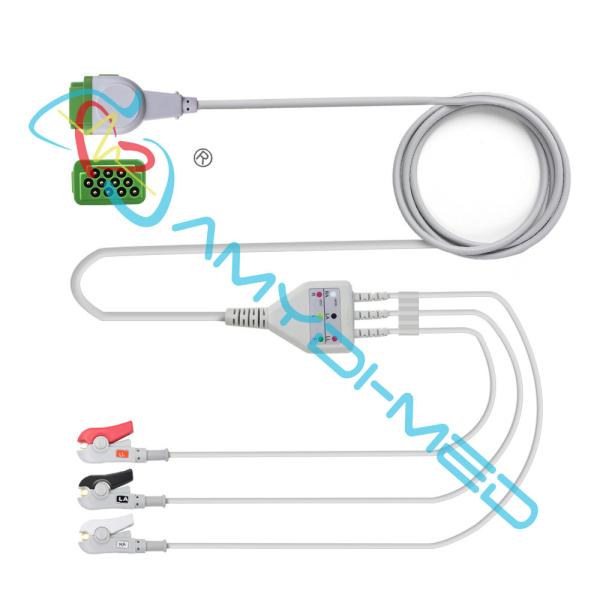 Medical ECG Cables And Leadwires 3 Lead Clip Compatible With GE-MARQUETTE 1K Ohm