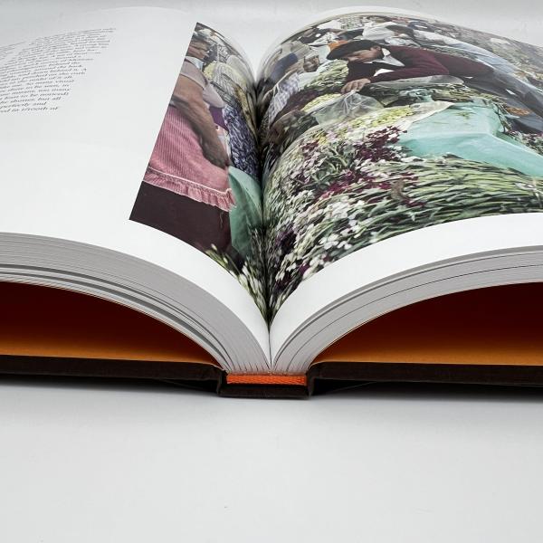 Capa de couro ligado Livro de mesa de café Impressão de capa dura com sacola de tecido
