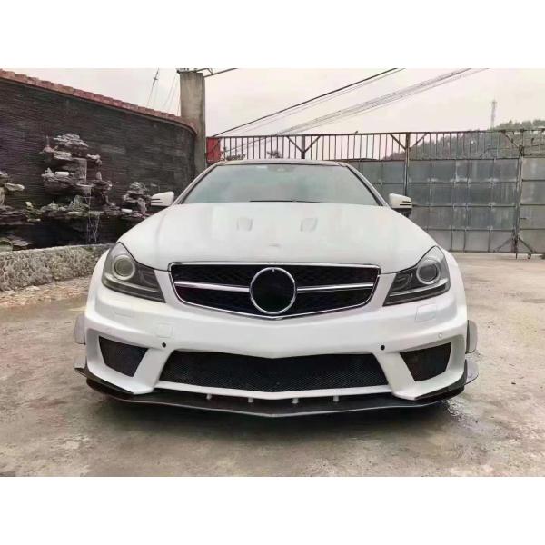 Pour Mercedes W204 C63 Body Kit W204 Série noire améliorée Style avant et arrière pare-chocs Hood Widebody Kit