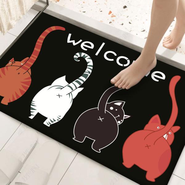 Циновка кухни выскальзывания кристаллического ковра Bathroom мультфильма бархата водоустойчивого анти-