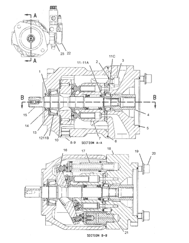 TQ E385K 390D Гидравлический вентиляторный насос 155-9222 170-9918 Желтый цвет
