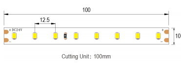 Прокладка СИД 3000K ERP DC24V 80LED/M теплая белая с 2835 SMD для крытого