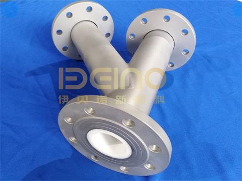 ISO Ceramic Sleeve Lined Pipe Tee Corundum Ceramic Used In Metallurgy Ceramic Lined Tee Pipe