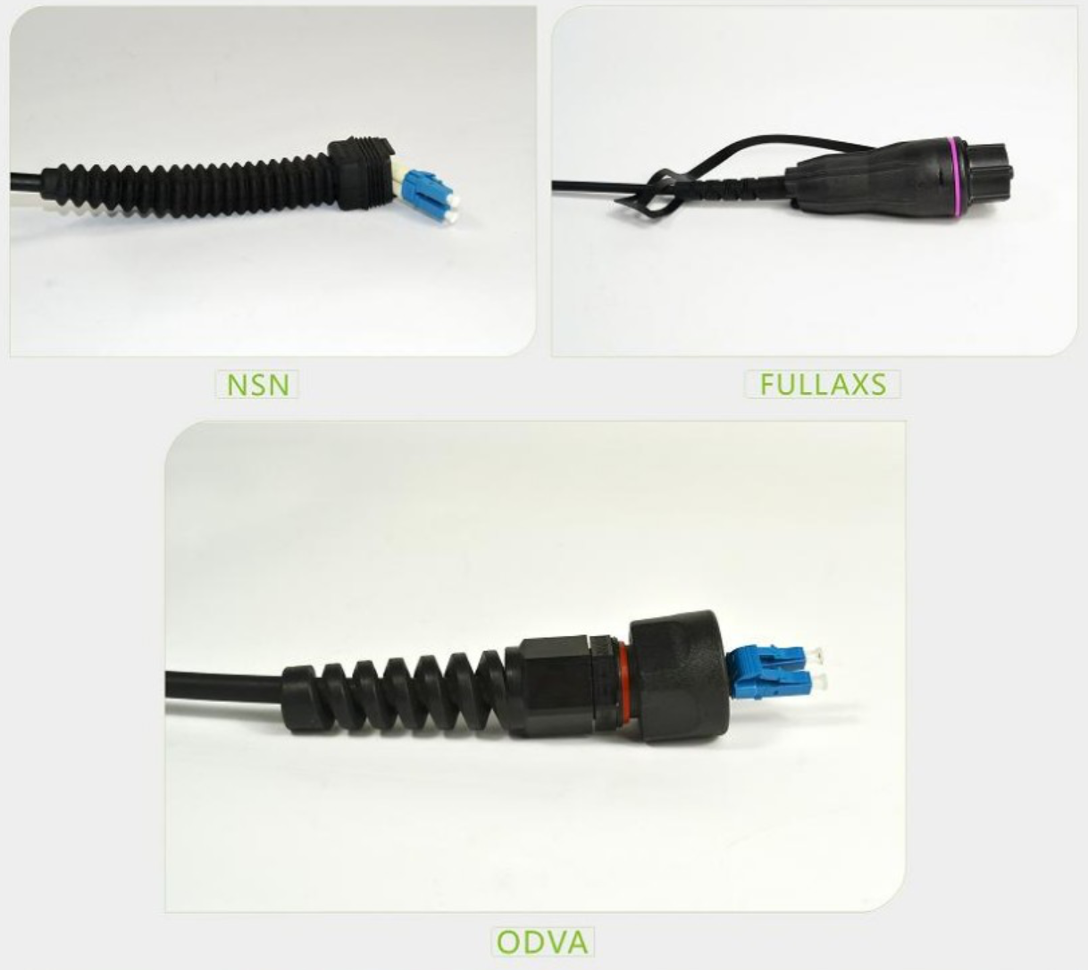 Nokia NSN Boot Armored Fiber Optic Pigtail Cables SC LC MPO E2000 Duplex OM3 OM4 OM5
