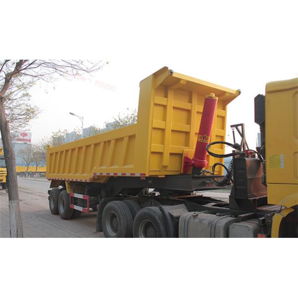 High Strength Steel End Dump Truck With BPW Axle / 30 Tons Semi Trailer Dump Truck