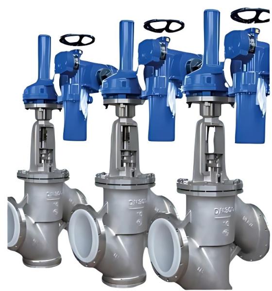 Fluorine Lined Stop Valves for pipeline Strong Corrosion Resistance