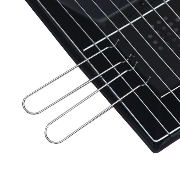 2 in 1 Outdoor Garden Charcoal Fire Pit Brazier with Square Barbecue 46.5*46.5*347cm