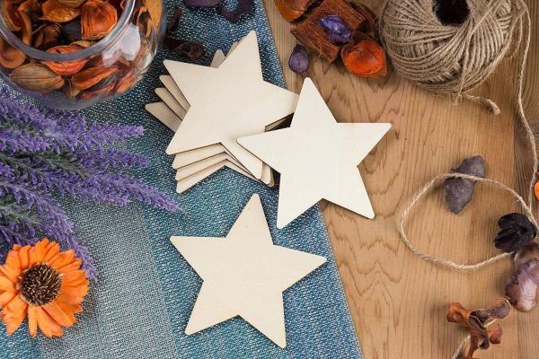 Unfinished Wooden Shapes - Ready to Paint or Decorate Star Shape
