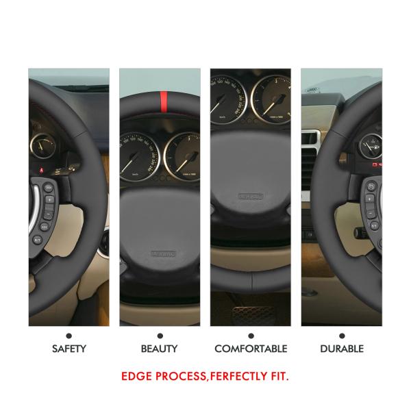 Custom High-quality Hand Stitch Black Leather Cool Style Steering Wheel Cover for Land Rover Range Rover III(L322) 2002-2012