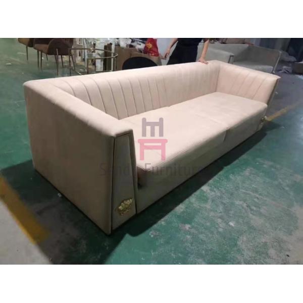 Стул софы ресторана 3 Сеатер обил руку ткани/кожи с оборудованием ЛОГОТИПА