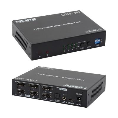 4X2 HDMI Matrix Switch Hdmi Switch Audio Extractor 4K To 1080P Video Switcher