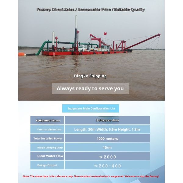 12 Inch Hydraulic Cutter Suction Dredger with 1100m3/h Workload and 10m Dredging Depth for River Sand Mining