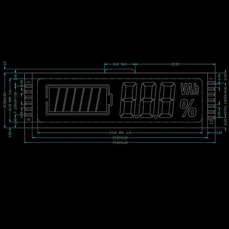 Transmissive Negative VA Full-Color LCD Display with Pin Interface for Energy Storage & Inverter Applications,segment lcd display,segment lcd