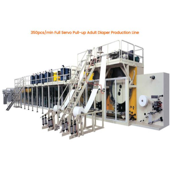 350pcs/min Full Servo Pull-up Adult Diaper Production Line with High-Strength Steel Frame for Efficient Diaper Hook Machine