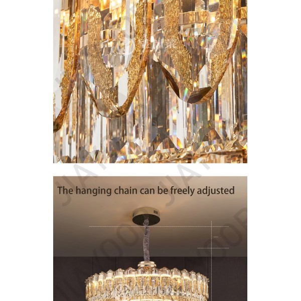 Led Light Bedroom Lamps Ceiling Modern Luxury Crystal Lamp Villa Living Room Pendant Light (WH-CY-270)