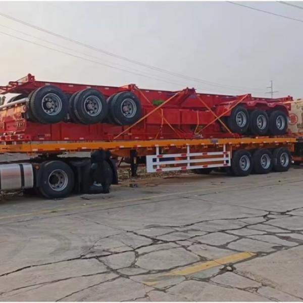70ton 3axles Flatbed Semi Trailer Pan Trailer Semi Truck Flatbed Trailer 40ft 12metre For Sale