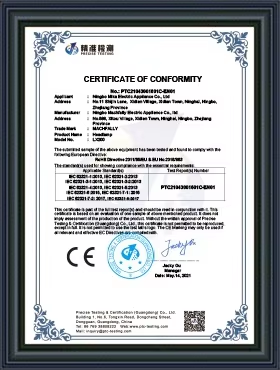 Shanghai Xinyun Industrial Co., Ltd. Certifications
