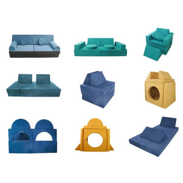 Home Decor Kids Sofa Jourm Customizable Square Living Room Fabric Sofa Bed for Living