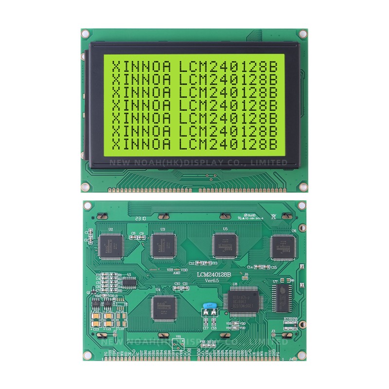 Yellow Green Film LCM240128B Touch Panel Screen PlaStic 144X104MM LCD Display Module With