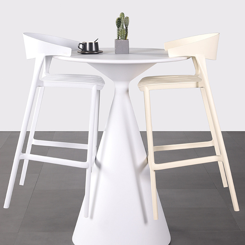 Outdoor Minimalist Bar Table Home Balcony Waterproof and Sun-proof Small Round Table 112cm High Table for Bar and Coffee
