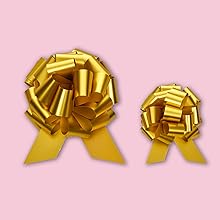 Metallic Rose Gold, Red, Gold, Silver Gift Wrap Pull Bow Set, 6 Inch Large 4'' , Assorted Ribbon For Gift Basket