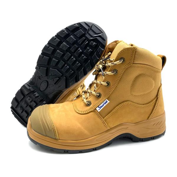 Yellow Security Work Boots Industrial Nubuck Leather Boots With Steel Toe