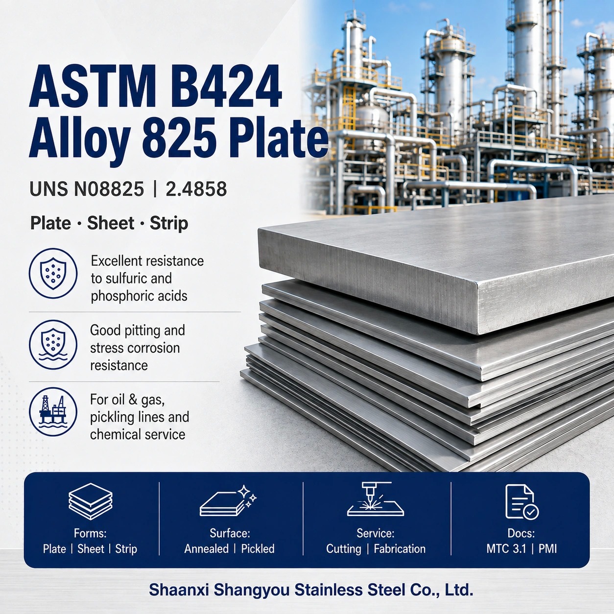 ASTM B424 Alloy 825 Plate | UNS N08825 | Incoloy 825