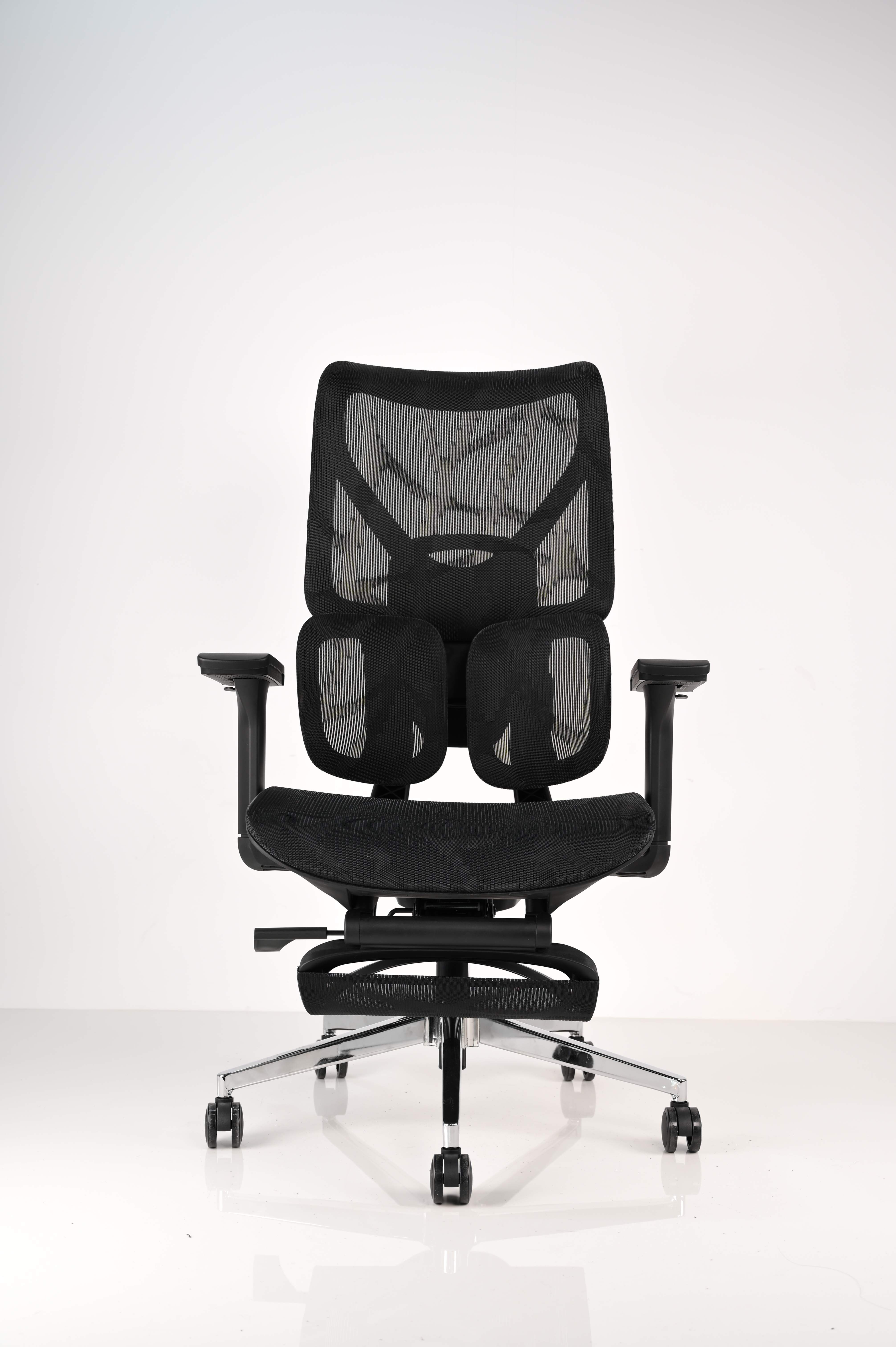Budget Ergonomic Office Chair with 2 Part Lumbar Support 4D Armrest and PU Nylon Castors