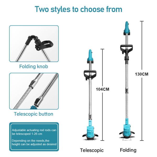 Mini Cordless Grass Trimmer Battery Operated Electric Brush Cutter for Garden Weed Removal