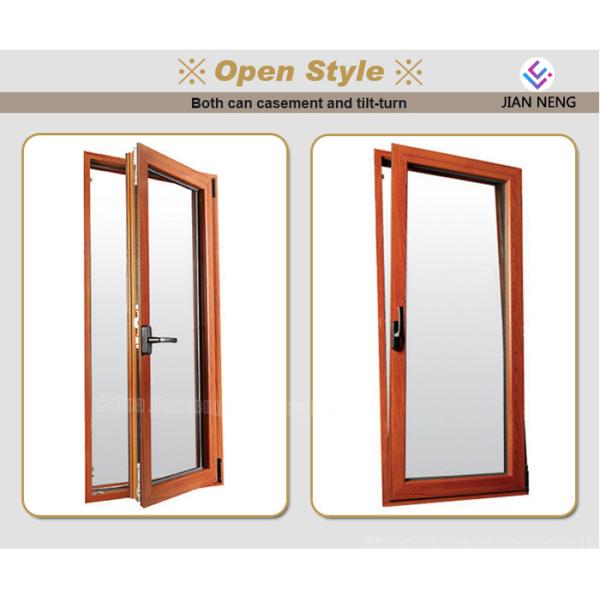 Woodgrain Aluminium Casement Window , Thermal Break Commercial Aluminium Windows