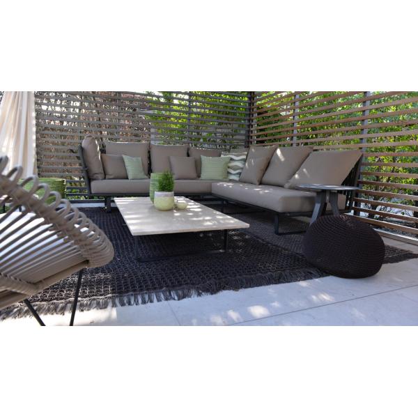 Garden Aluminum Frame Belt 200*70*73 Rope Patio Furniture 3 Seater Garden Rattan Sofa