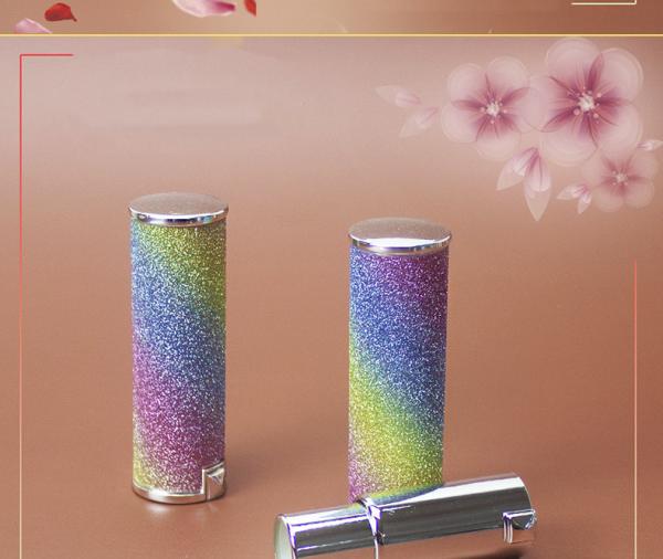 Tubos de batom de plástico arco-íris gradiente de 12,1 mm em ouro rosa 3,5 g